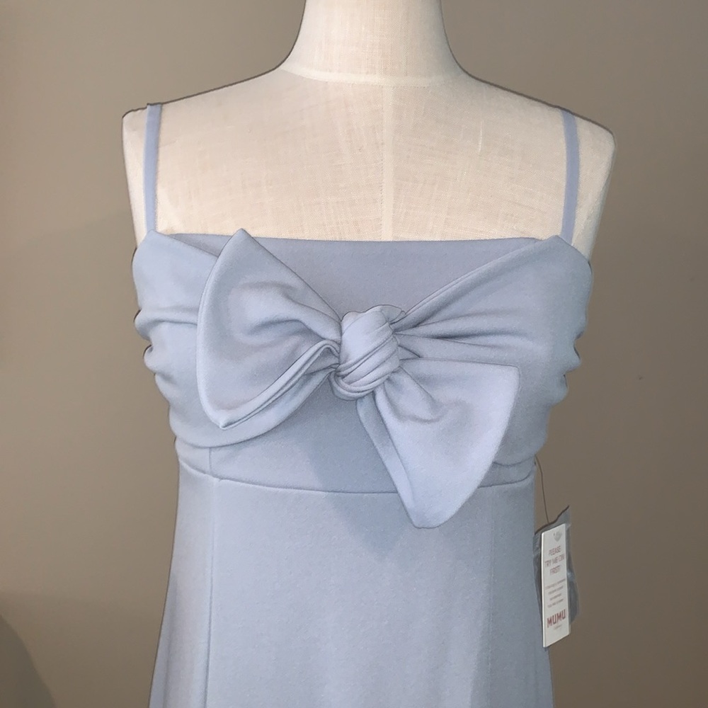 NWT Show Me Your Mumu Weddings Harper Gown, Steel Blue Stretch, Size Large - Picture 7 of 16